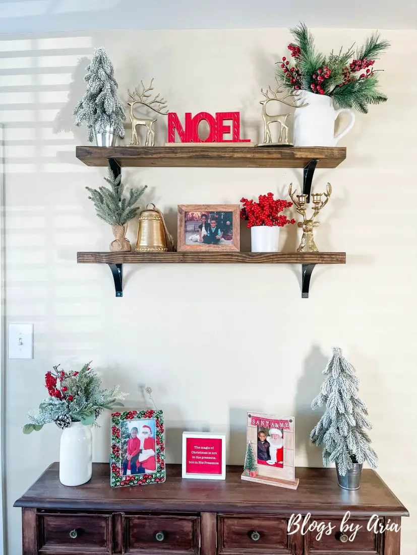 Christmas floating shelves decorating ideas