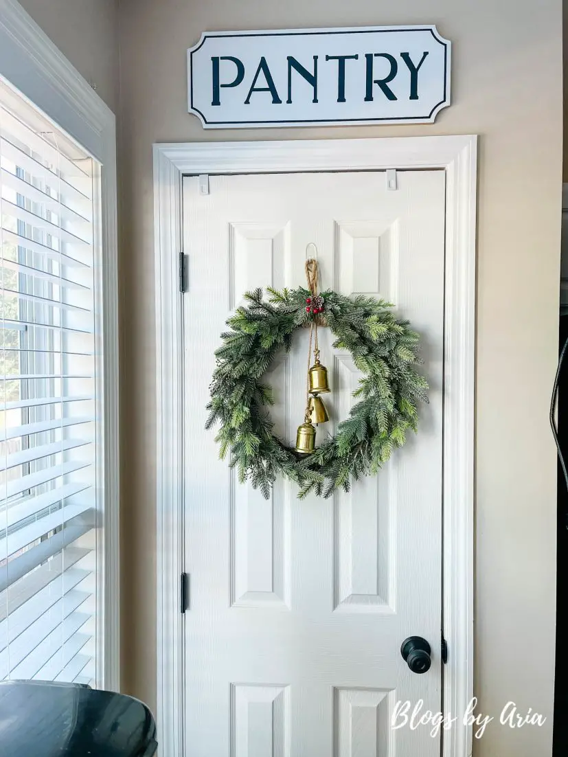 Christmas wreath with gold bells