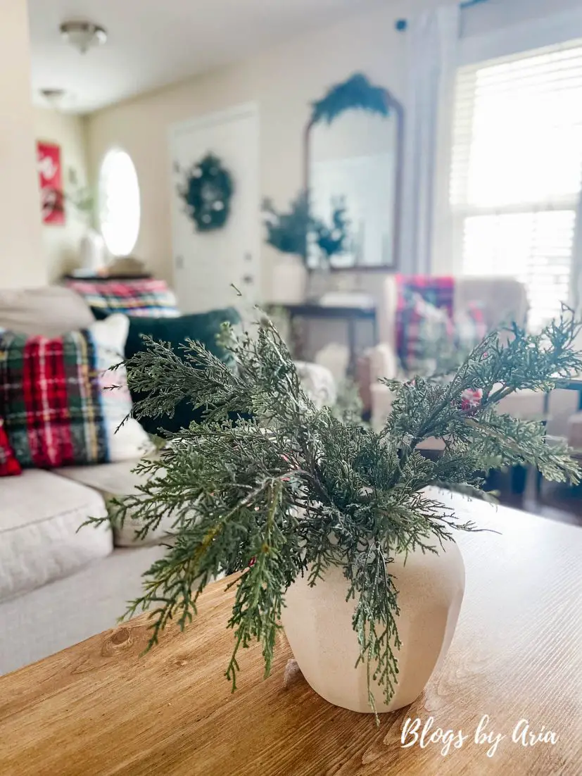 Christmas family room with Stewart Plaid touches