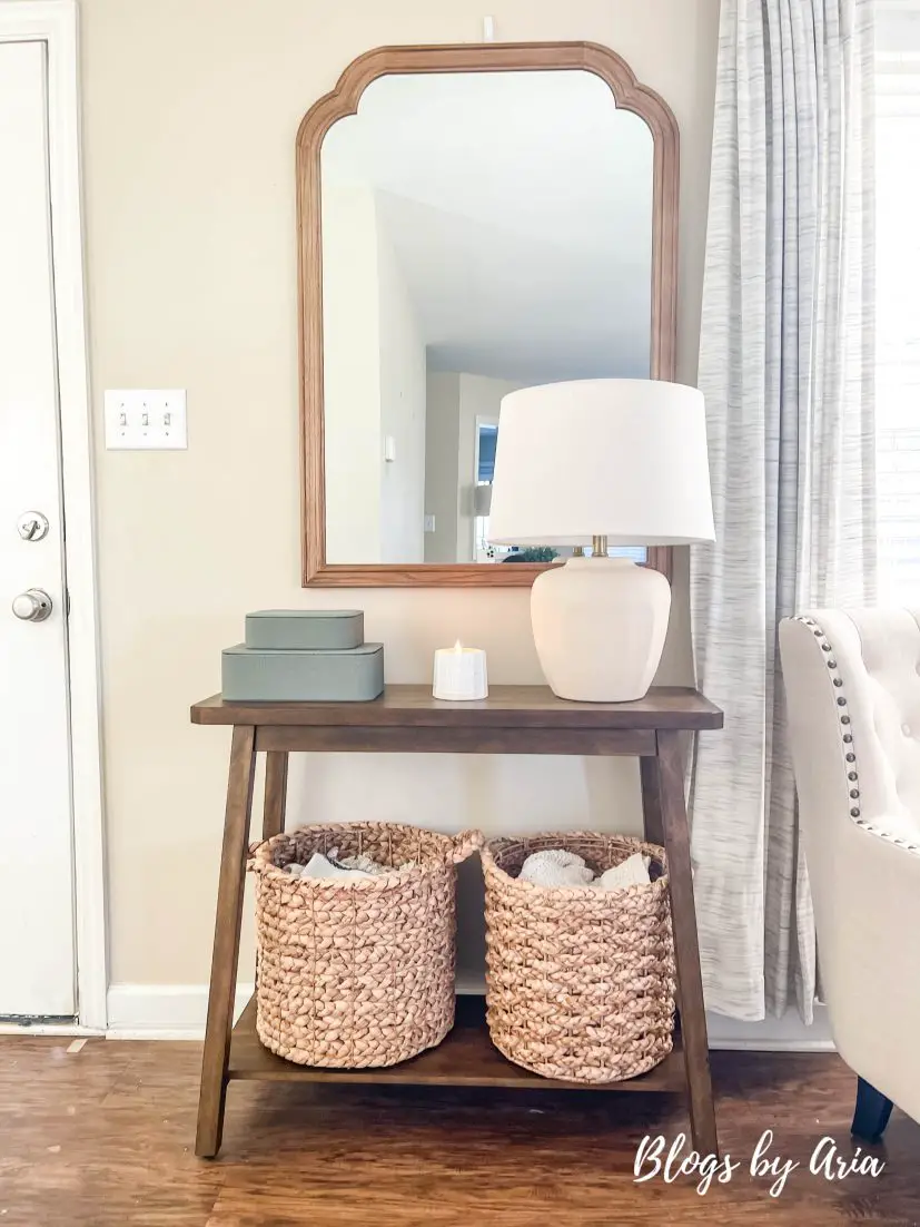 entryway refresh, how to style entryway, decorating small entryway table, entryway table decorating
