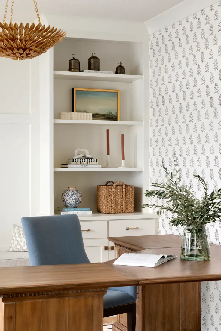 home office spring decor, styling shelves for spring