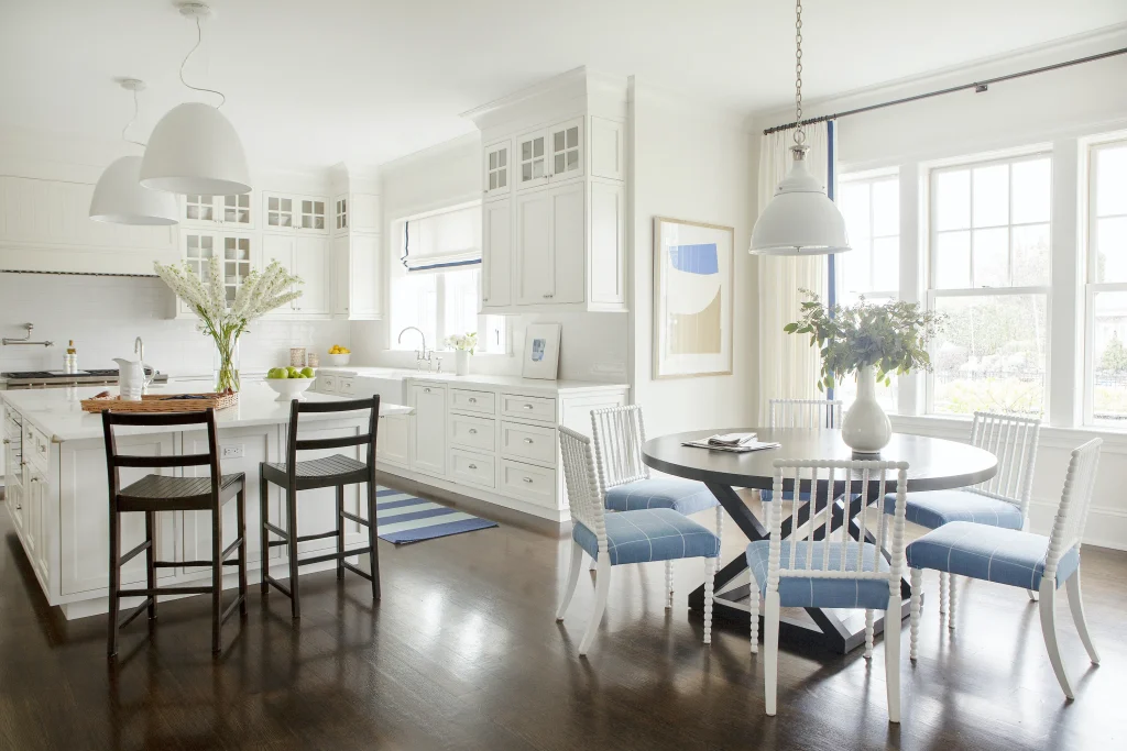 classic white kitchen with breakfast nook