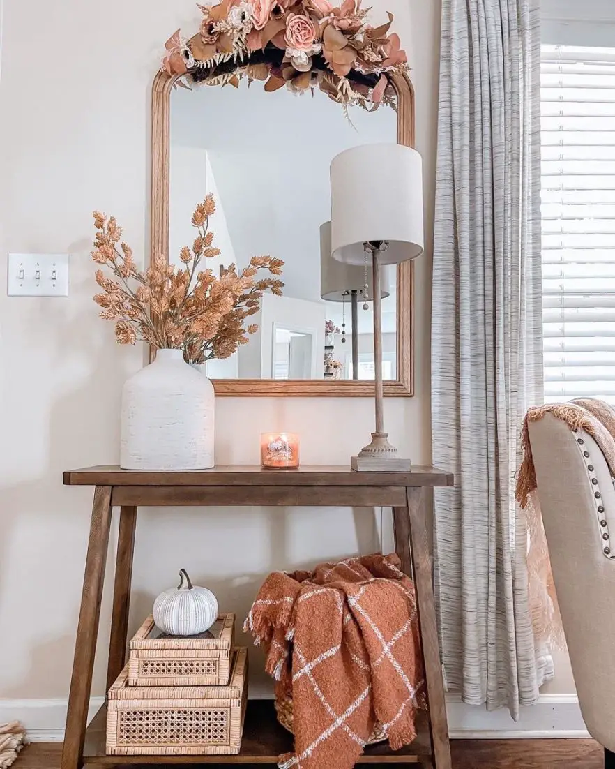 fall entryway table decorating inspiration