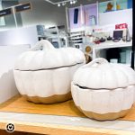 the cutest white pumpkin serving bowls from Target