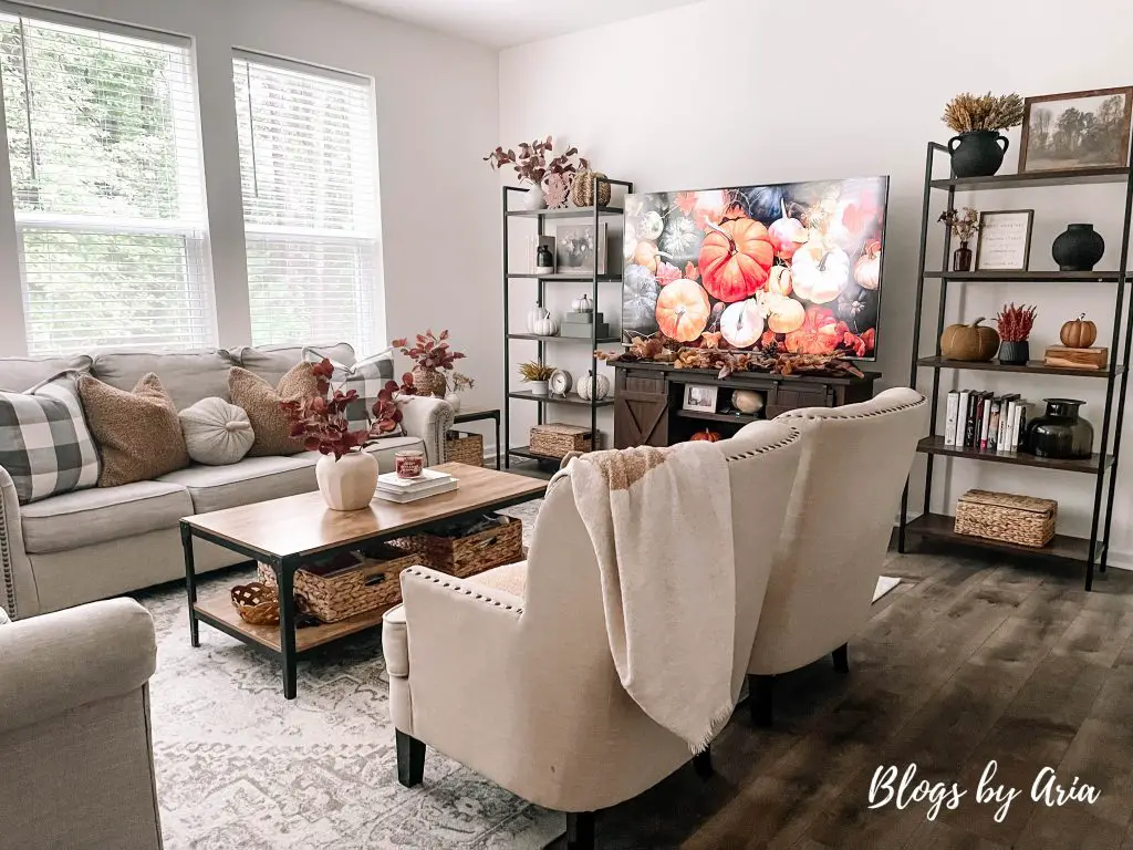It's the most wonderful time of the year...it's Fall!!! Fall sweet Fall! Decorating a new space is a fun challenge and I must say I love how everything turned out.  It feels warm and cozy and comfy and just like autumn! 