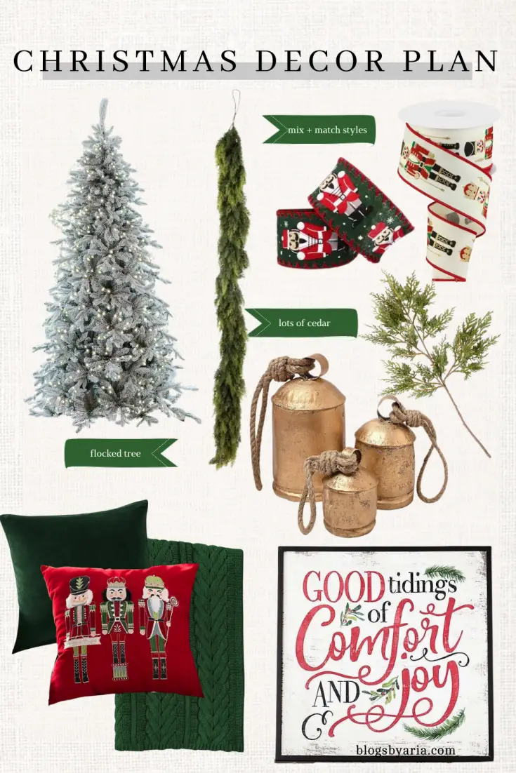Today I'm sharing my 2023 Christmas decor plan with you.  I'm so excited and I'm ready to start decorating!  Here's how I go about creating a holiday decor plan.
